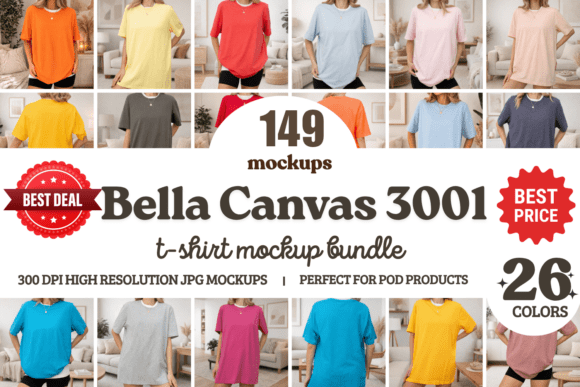 Bella Canvas 3001 T-Shirt Mockup Bundle: A Designer’s Tool for Realistic Product Presentation