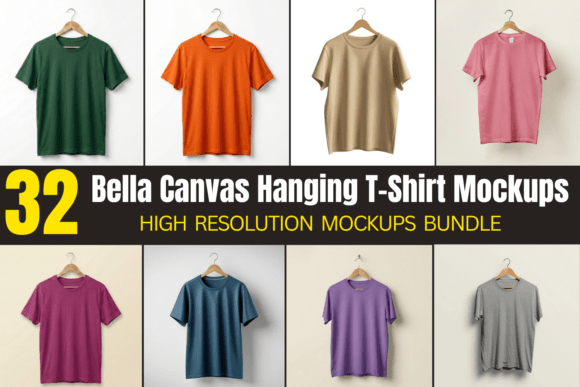 Bella Canvas Hanging T-Shirt Mockups Bun: A Professional Tool for Brand Presentation