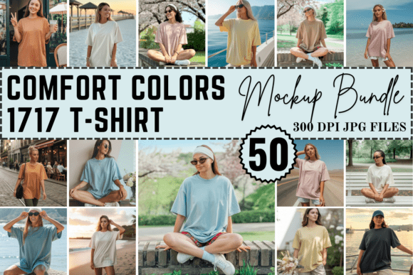 Comfort Colors 1717 T-Shirt Mockup Bundle