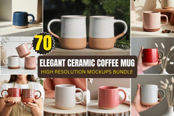 Elegant Ceramic Coffee Mug Mockups Bundle