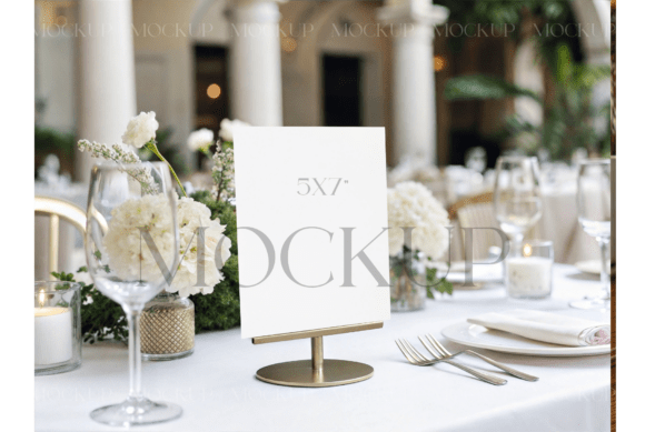 Elegant Wedding Table 5x7 Sign Mockup