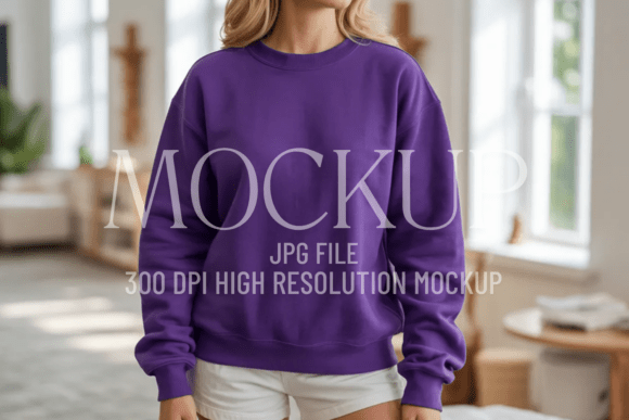 Gildan 18000 Purple Mockup: A Minimalist Tool for Professional Design Presentation