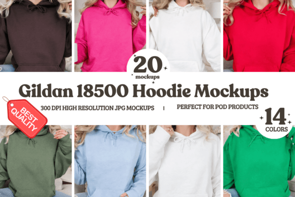 Gildan 18500 Hoodie Mockup Bundle: A Designer’s Essential Tool for Realistic Product Displays