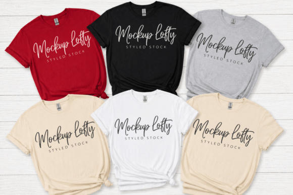 Gildan 64000 Group T-Shirt Mockup 11