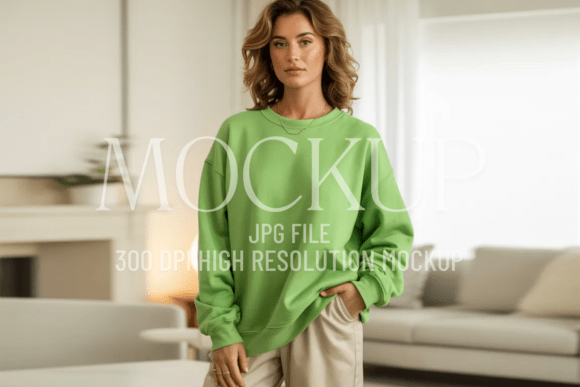 Gildan Bright Green Sweatshirt Mockup: A Professional Tool for Showcasing Your Designs