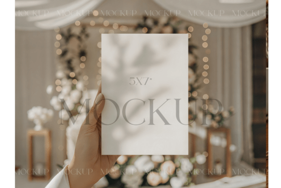 Hand Held Wedding 5x7 Card Mockup