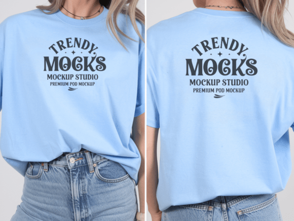 Light Blue G5000 Front Back Mockup: A Versatile Tool for T-Shirt Design and Presentation