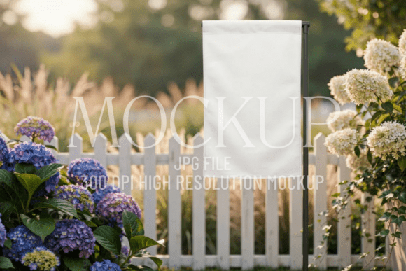 Summer Garden Flag Mockup: A Premium Minimalist Design Tool for Modern Presentations