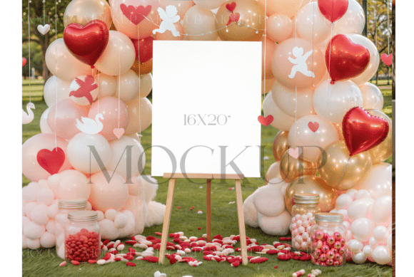 Valentine's Day Balloon Arch 16x20 Easel: A Versatile Design Asset for Festive Events