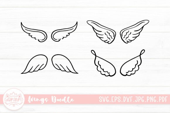 Wings Doodle SVG Cut File for Creative Projects